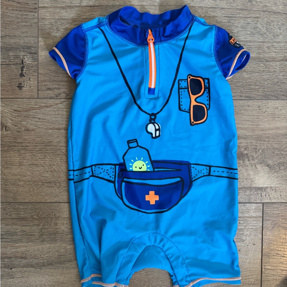 Baby GAP Blue Lifeguard Rashguard Romper Swimwear